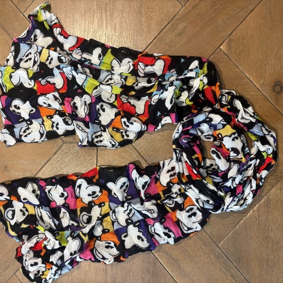 Vintage Disney Mickey Mouse Colorful Cartoon Character Scarf - Picture 3 of 5
